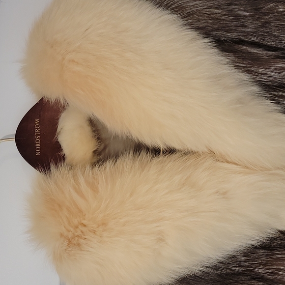 Authentic Vintage Fox Fur Jacker Coat Medium Dual Color Brown White - Picture 6 of 16